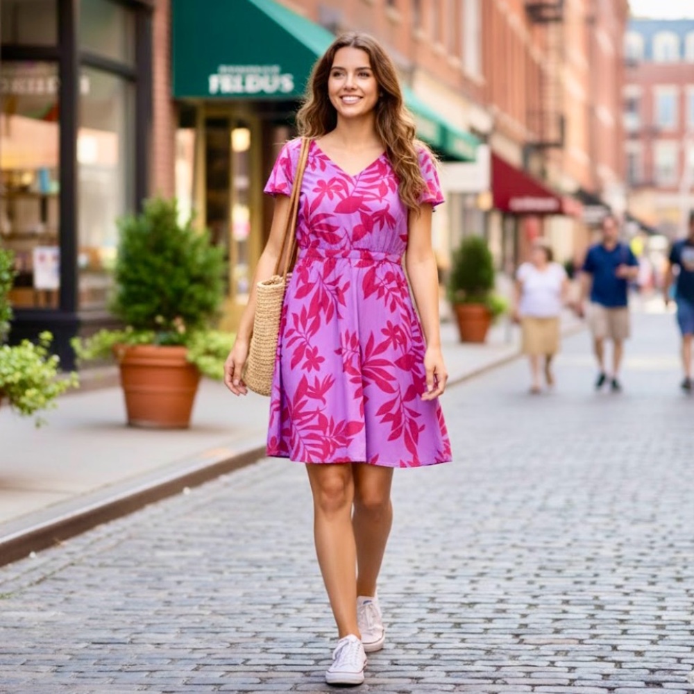 🚨3X$30🚨 Old Navy Pink and Purple Floral Dress